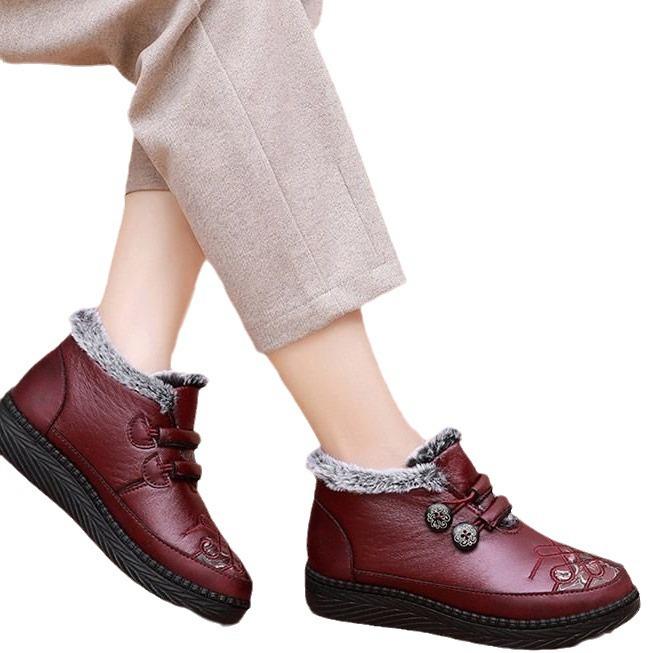 Old Beijing winter cotton shoes soft soles thickened warm elderly snow boots