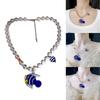 Elegant Blue Fish Pendant Necklace Adjustable Chain Necklace Glass Charm Necklace Fashion Accessory Present for Women
