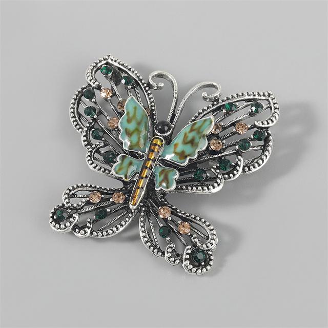 Exaggerated Clothing Alloy Rhinestone Rhinestone Butterfly Brooch Girl Cute Pin Fashion Popular Corsage Accessories