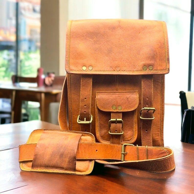 Men's Rustic Genuine Leather Cross Body Messenger Shoulder Bag