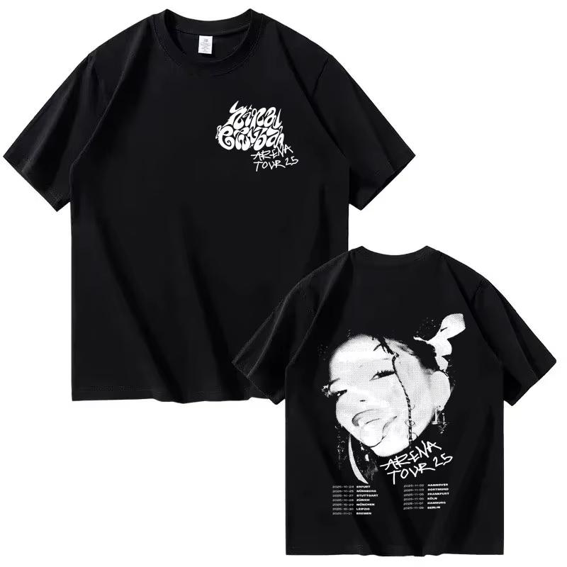 2026 Frühling Sommer Nina Chuba Hochwertiges Street Baumwolle Bedrucktes T-Shirt Mode Tee Luxuriöses Lässiges Kurzärmeliges Oberteil y2k ins