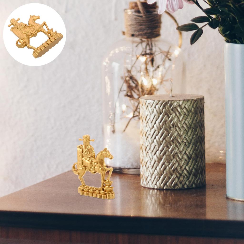 Amosfun 2026 Year of the Horse Zodiac Figurine, Metal Miniature Horse Statue, Symbol of Good Fortune, Wealth and Success, New Year's Table Decoration,