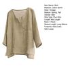 Men Shirt Loose Pullover V Neck Vintage Solid Color Keep Trendy Chinese Style Plus Size Mid Length Men Top for Daily Wear