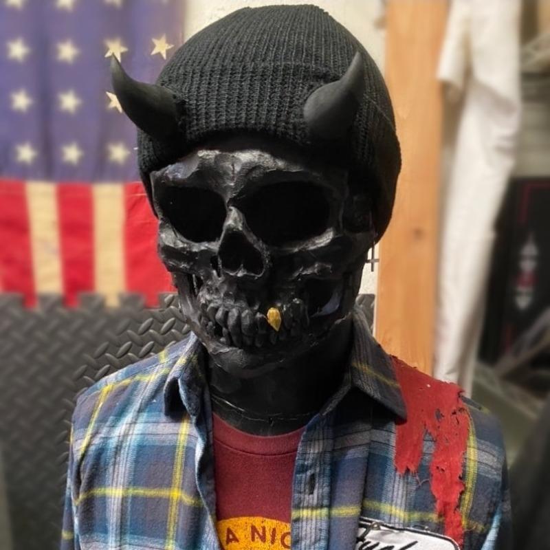 Warm Knitted DemonHorn Hat Soft Stretchy Beanie for AutumnWinter Christmas Party Funny Street Hip Hop Costume Accessory Headwear