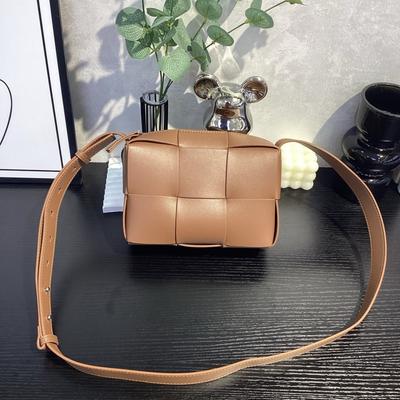 Woven Mini Square Crossbody Bag Womens Soft Leather Shoulder Vintage Chic Small Handbag Daily Wear
