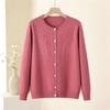 Elegant Mom-Style Knit Top: Chic Spring & Autumn Fashion for Middle-Aged Women