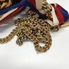 [Pre-Owned] Sylvie Gold Buckle Striped Web Satin Bow Chain Mini Shoulder Bag - Good #VLCRXY
