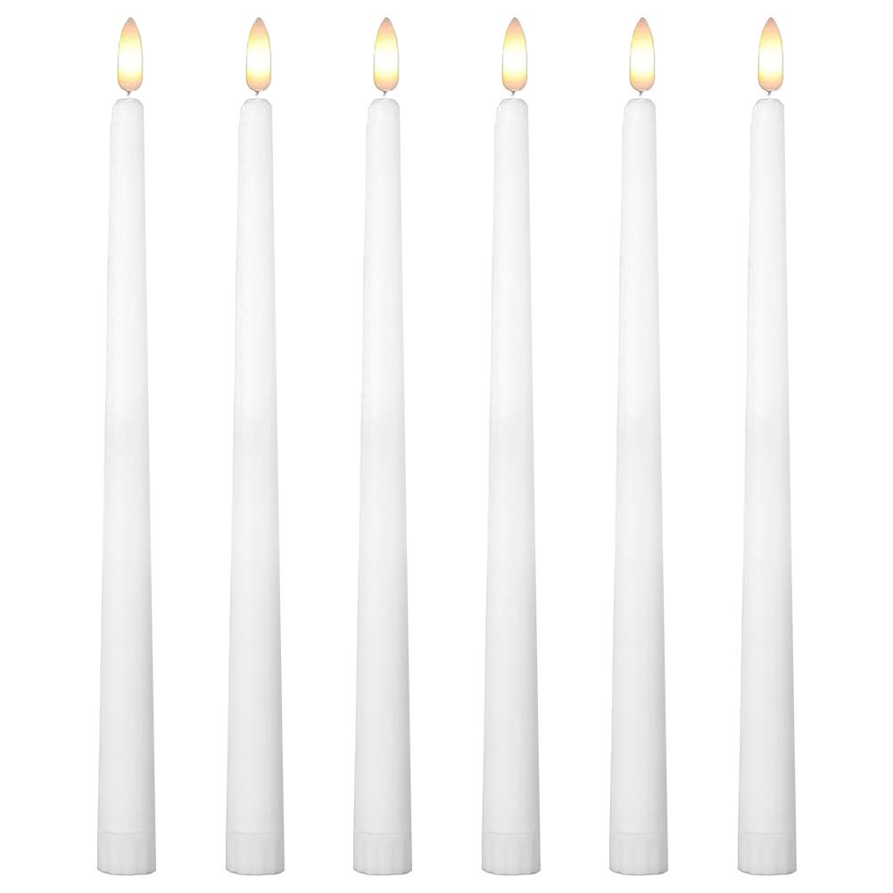 6/12Pcs LED Flameless Taper Candles Lights Battery Powered Flickering Flameless LED Taper Candles Light for Home Wedding Party