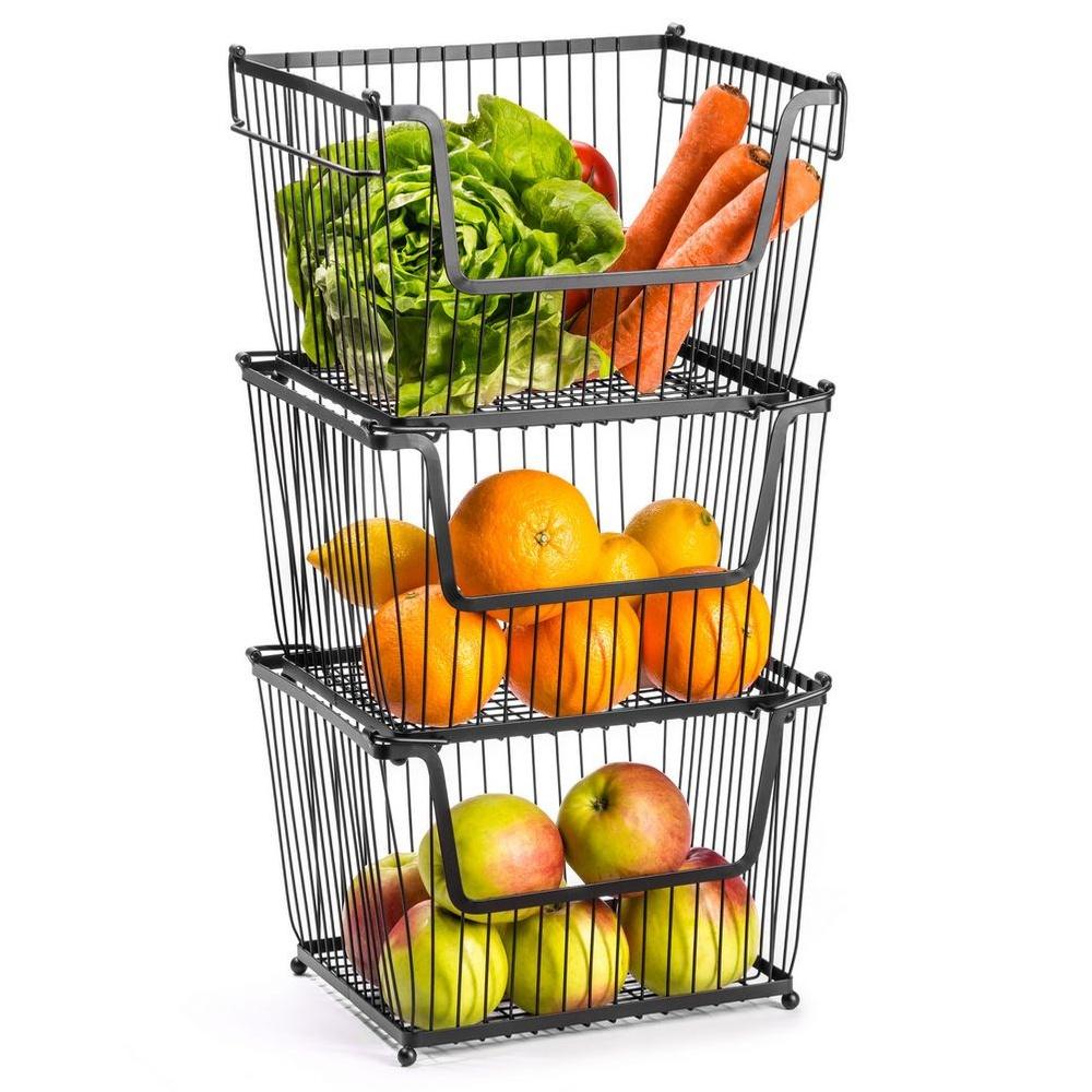 Rectangular Kitchen Basket for Fruits and Vegetables for Stacking One on Another