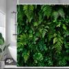Green Vine Shower Curtain Vintage Nature Plant Flower Farm Leaf Garden Outdoor Jungle Polyester Fabric Bathroom Decor Curtain
