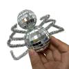 Halloweenská Disco Pavoučí Dekorace Zrcadlová Odrazivá Pavoučí Figurka Disko Koule Stolní Třpytivý Pavouk Znamení pro Vnitřní Bar Domov Stupňovitá Podnosová Dekorace