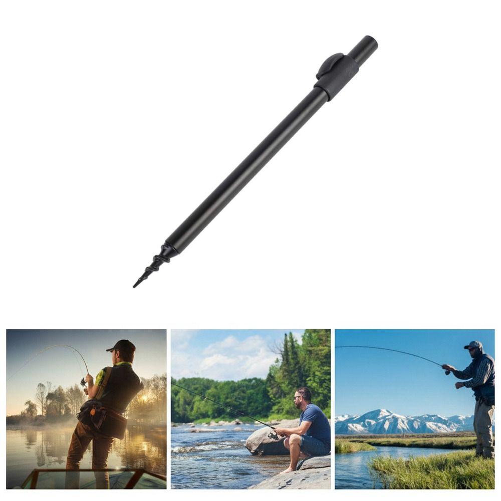 2PCS Portable Aluminum Alloy Fishing Bank Stick Adjustable 30-50cm Fishing Rod Rest Black Fishing Rod Holder Carp Fishing