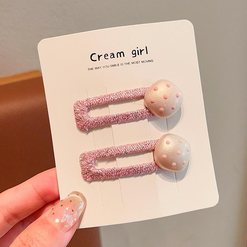 Kids Pearl Bow Hair Clips, Pink 3D Rabbit Ears Barrettes, Cute Bubble Gauze Hair Accessories for Little Girls.