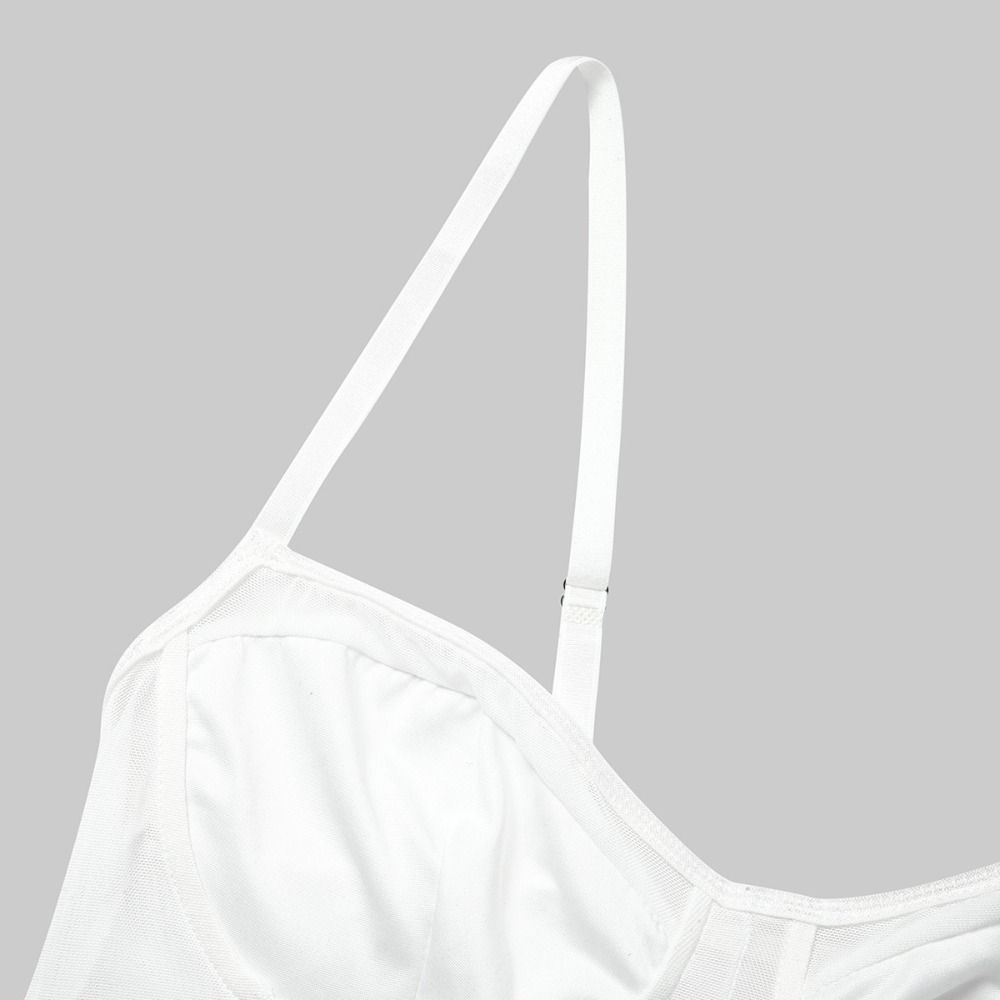 Transparent Camisole Jumpsuits Sleeveless Mesh Bodysuit Women Fashion Deep V Jumpsuits  Girl