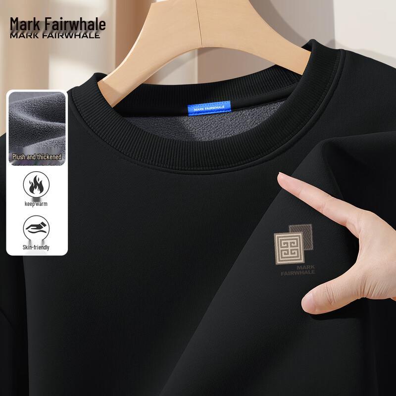 Mark Fairwhale Herr 2025 Vinter Fleecefodrad Rundhalsad Sweatshirt