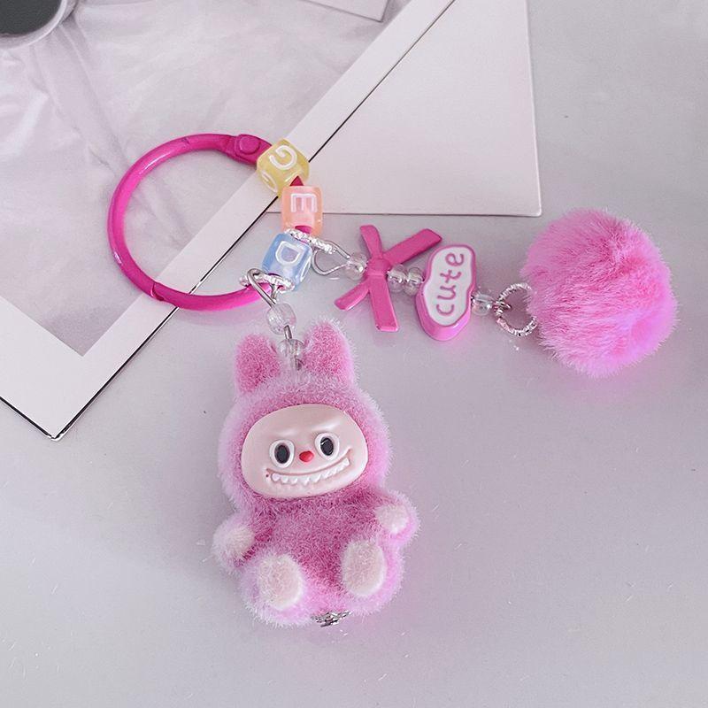 Plucked Mini Labubu Hairball Cute Grain Backpack Mobile Pendant Cute Keychain Gift