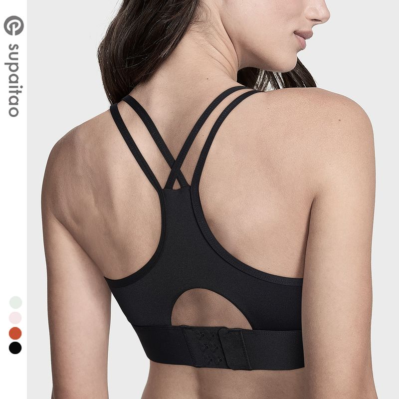 

Clearance Non-Exchangeable Non-Returnable] Beauty Back Yoga Underwear Bubble Wrap Push up Sports Bra High Strength Running I-Shaped Vest for Women L Black