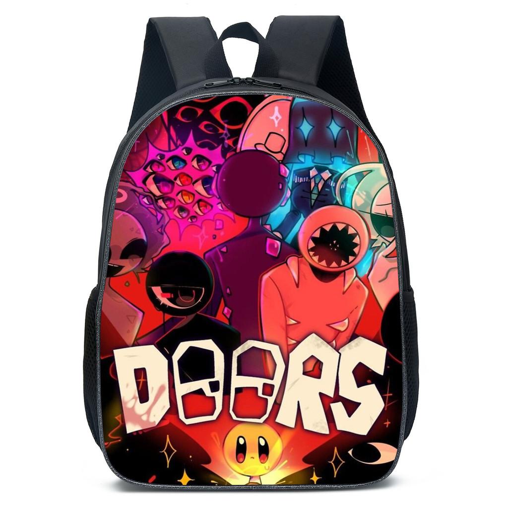 Doors Letter Roblox Anime Cartoon Lightweight Bag Children Backpack School