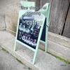 Double-Sided Wooden A-Frame Blackboard Stand for Outdoor Shop Displays