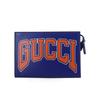[Pre-Owned] Chinese New Year Collection Letter Print Zipper Leather Clutch - Unused #UXFZG6