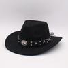 Western cowboy felt hat European and American jazz hat top hat curved brim jazz hat vacation outdoor hat