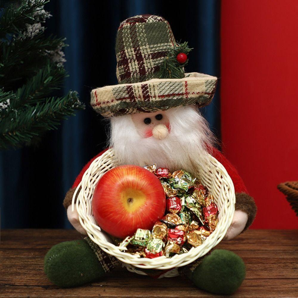 Snowman Christmas Candy Basket Multifunctional Gift Container  Xmas Gifts Storage