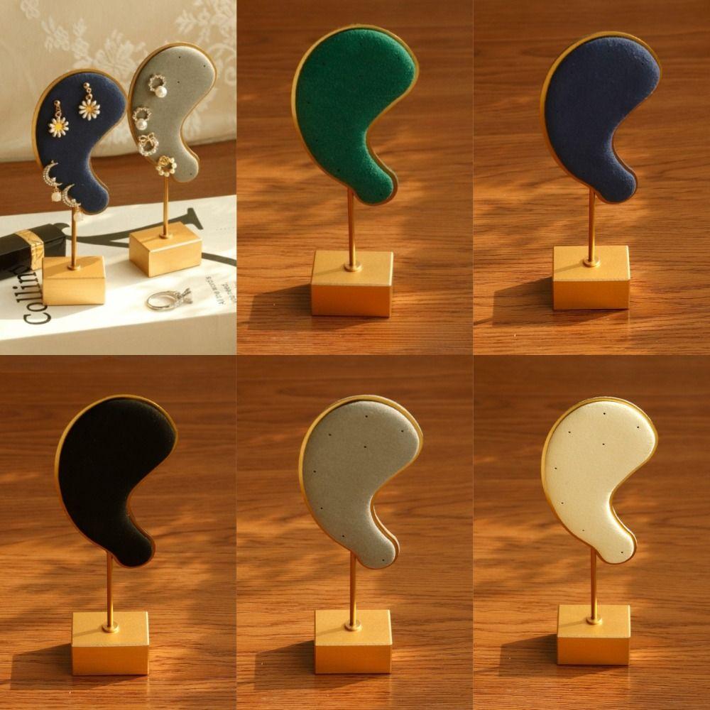Microfiber Earring Hanging Rack Ear Shape Ear Clip Holder Stud Jewelry Organizer Storage  Women