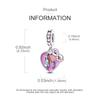 Charms Plata Pink Parent-Child Heart-Shaped Pendants Fit Original Bracelets Charms For Women Jewelry Diy Making Gifts