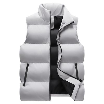 Vest Fashion Simple Stand Collar Warm Zipper Windproof Trend Large Size Men'S Youth
