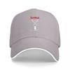Trenchcoat Brand Black Baseball Cap with Wolf and Crossed Swords Design White Trim Adjustable Fit for Unisex and Women