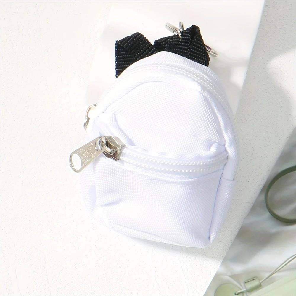 Metal Key Ring Zipper Coin Pouch Nylon Keychain Pouch New Mini Storage Bag Key Organizer