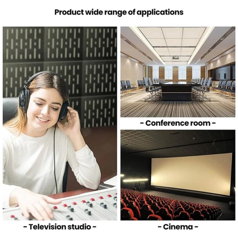 12Pieces Acoustics Foam Wall Tiles Soundproof Foam Panel Polyester Wall Panels for Quiet Study Spaces and Libraries