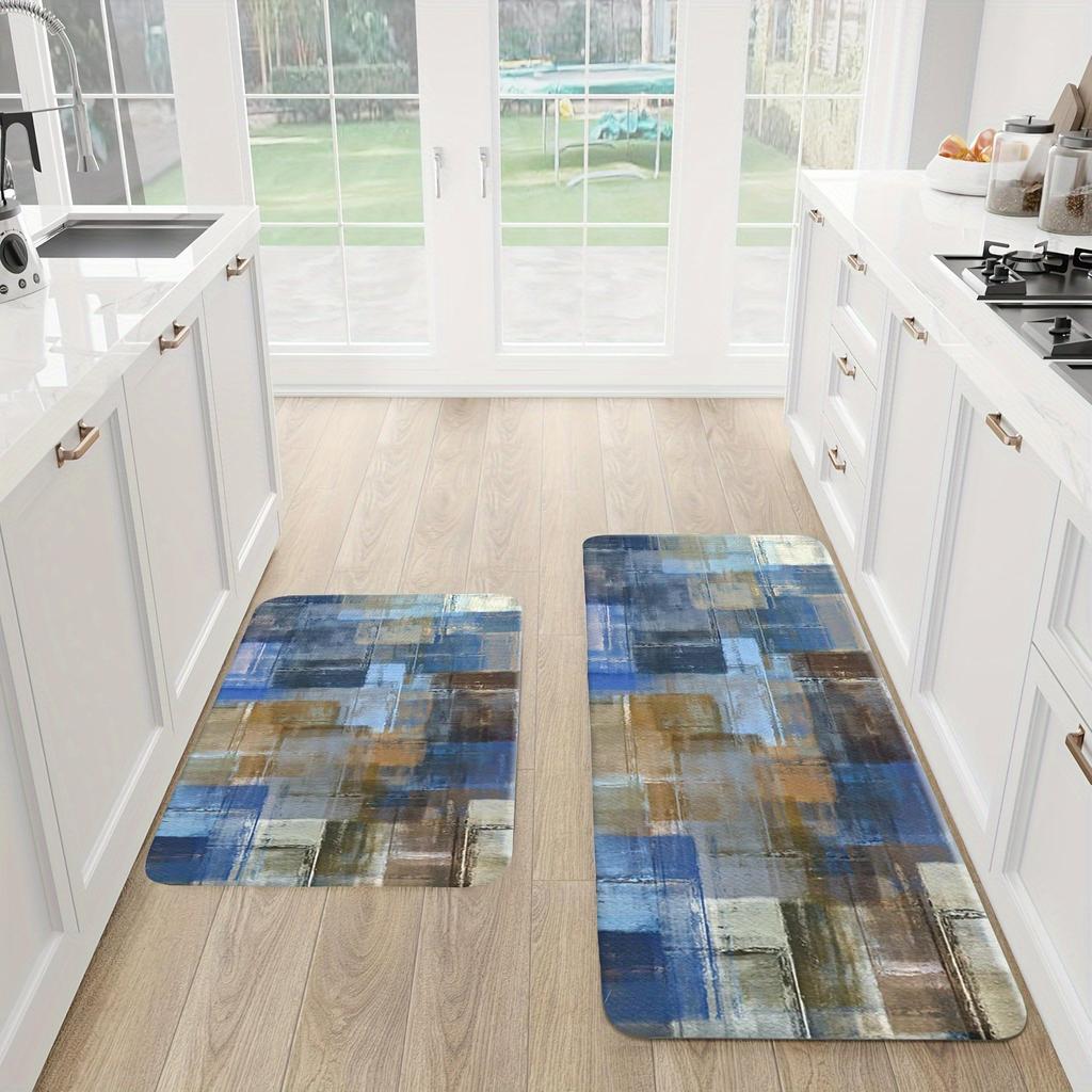 1PC Mosaic Pattern Kitchen Rug Non-Slip Door Mats Pop Design Bathroom Rug Bath Mat Carpet for Home Sink Laundry Decor