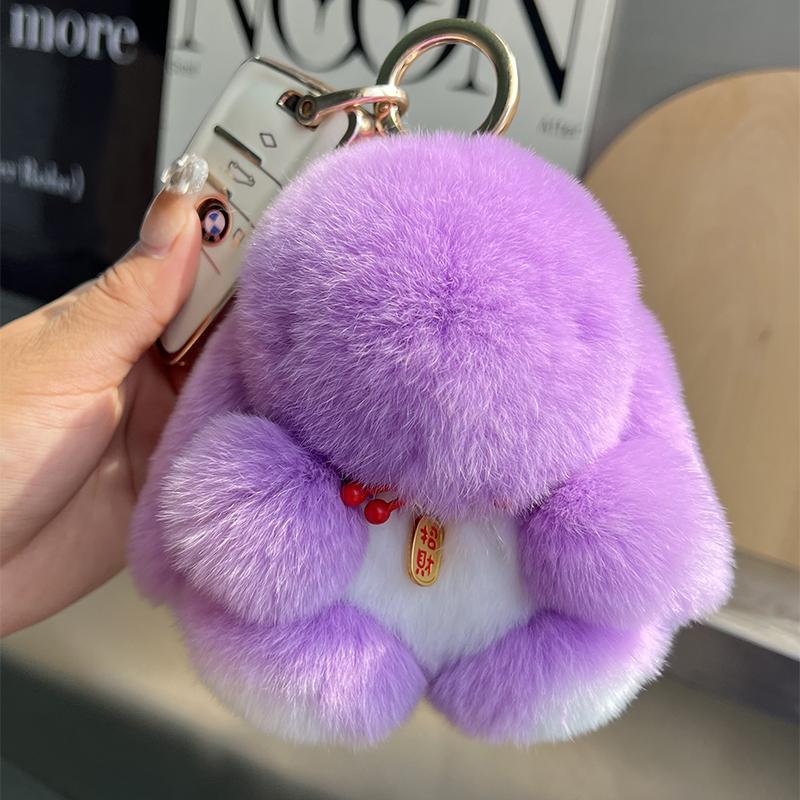 Cute Plush Bunny Keychains Fluffy Rabbit Pendant For Purse/Backpack Cute Gift For Kids Girls