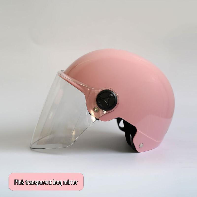 Lishi Electric Scooter/Motorcycle Half Helmet Pink Transparent Long Visor