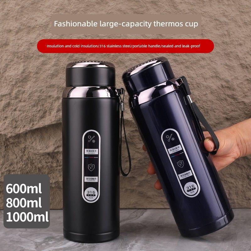 316 Steel Large-Capacity Thermos Cup for Men and Women with Filter Tea Cup Adult Business Portable Large Cup Gift Cup 600