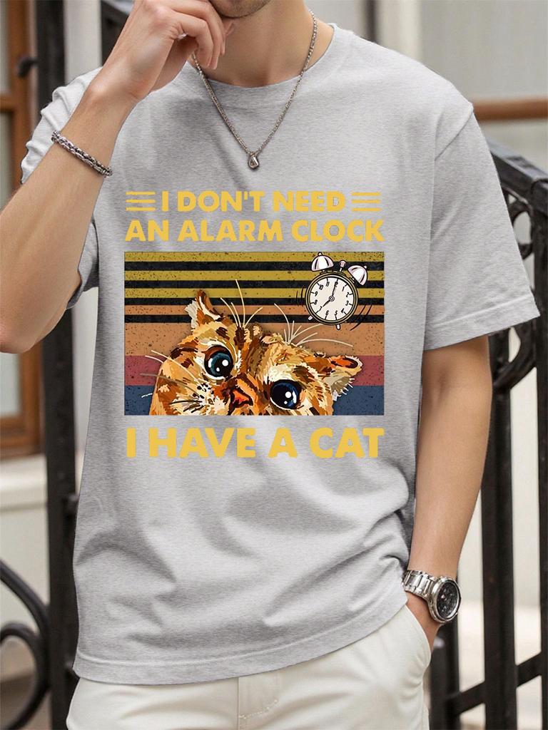 I DonT Need An Alarm Clock I Have A Cat Prints TShirt Women Cotton Summer Tops Soft Loose ONeck T Shirt Casual Womans Clothes