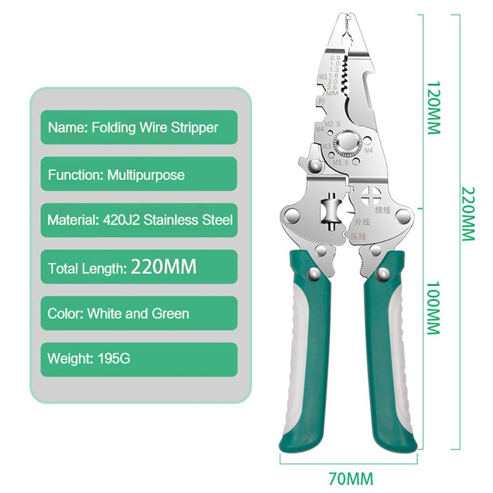 Professional Electrician Multi-Function Wire Stripper Plier 16-In-1 Wire Splitter Wire Winding Pliers Crimping Pliers Hand Tool