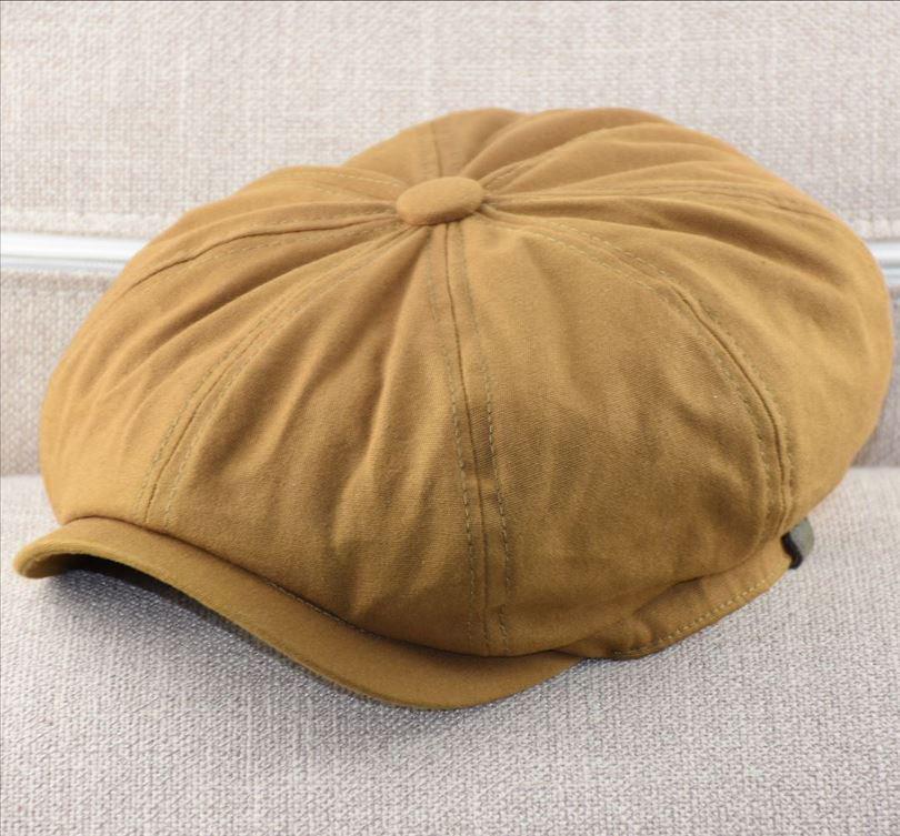 Men's Retro Cotton Linen Beret - Breathable British Style Duckbill Cap for Spring/Summer
