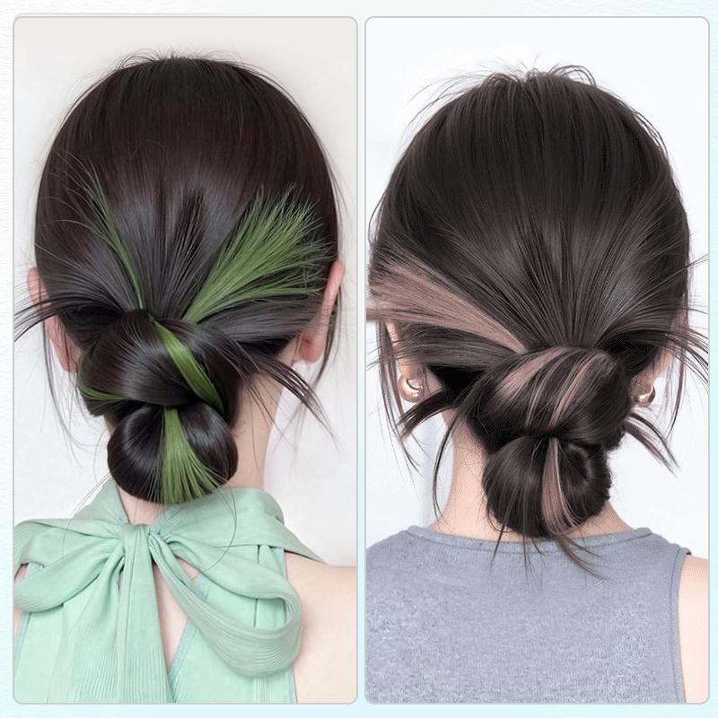 Ball Head Wig Female Shuttlecock Head Fluffy Wig Package Integrated Highlighted Chicken Feather Claw Clip Wig Bun