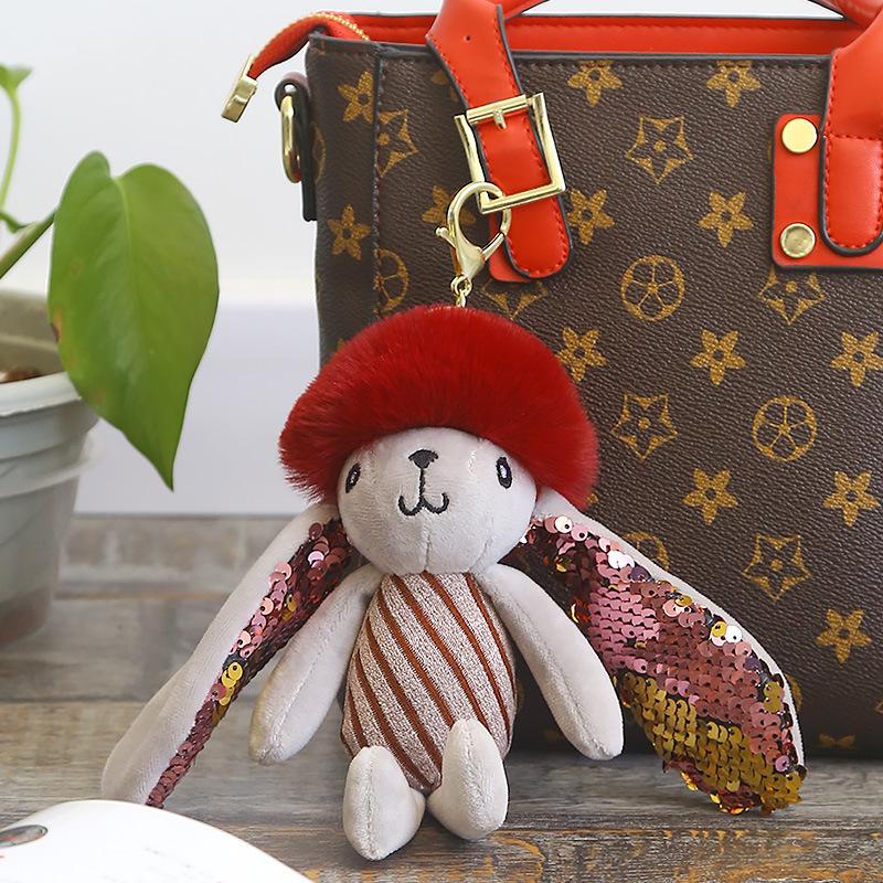 Children's Toy Rabbit Plush Doll Small Pendant Doll Backpack Cute Doll School Bag Keychain