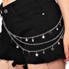 1pc Hip Hop Punk Style Five-Pointed Star Pendant Multi-Layer Metal Chain Belt Pants Accessory for Men And Women, 20.47In - Party Wear Decorative Waist