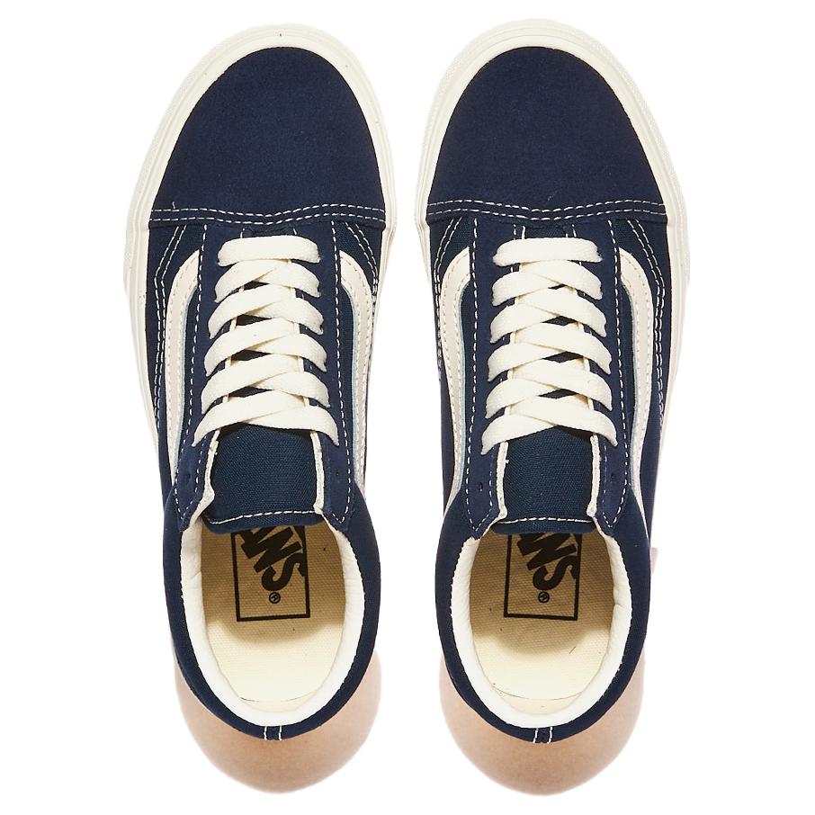 Vans Old Skool Series Comfortable Versatile Fashion Low-Top Skate Shoes Unisex Sneakers Blue White VN000CT8DTQ