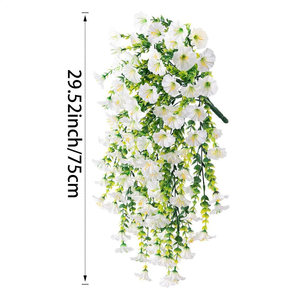 Artificial Morning Glory Flowers Garden Hanging Faux Petunias 2Pcs/set Colorful Everlasting Plants For Porch Garden Decoration