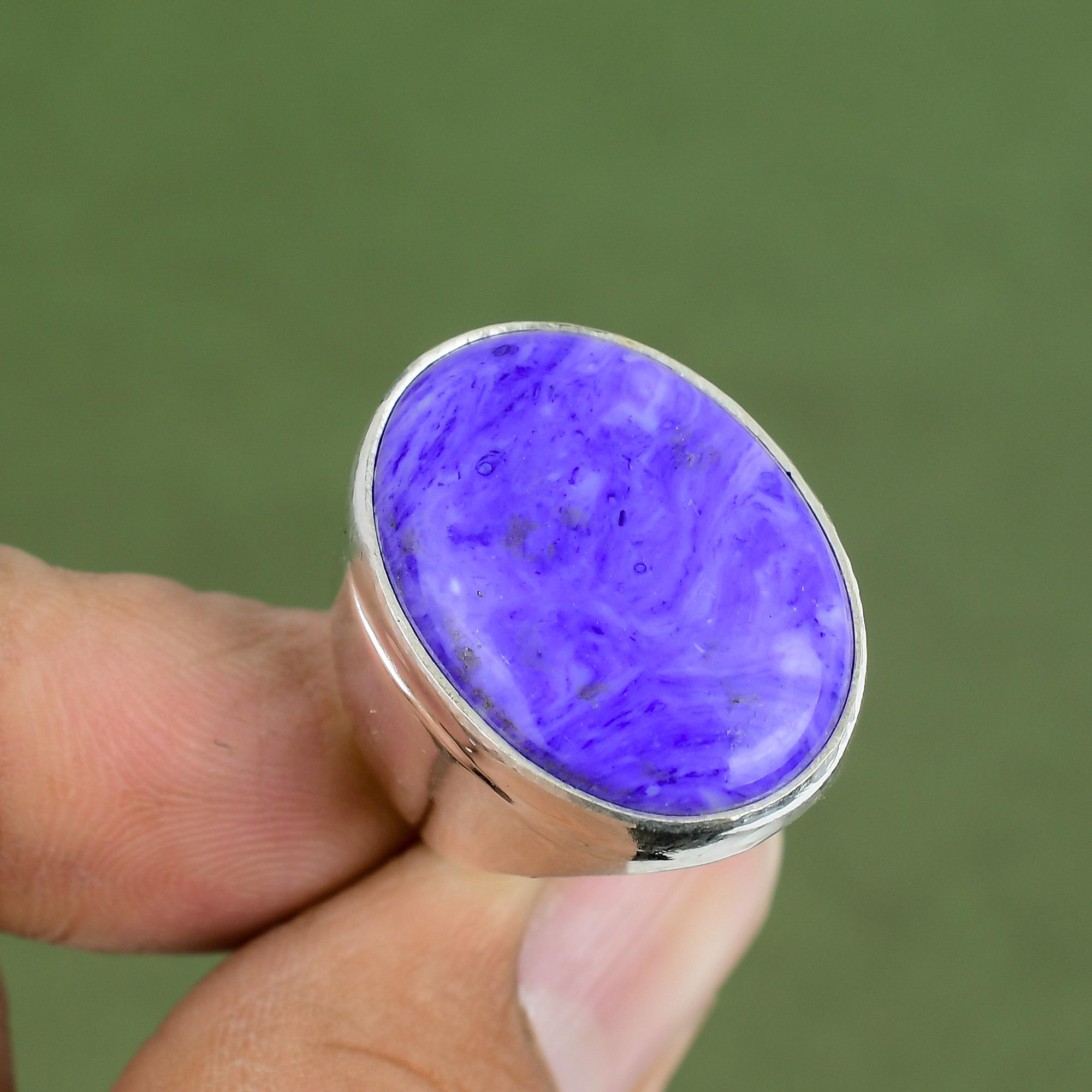 Charoite Ring 925 Sterling Silver Ring