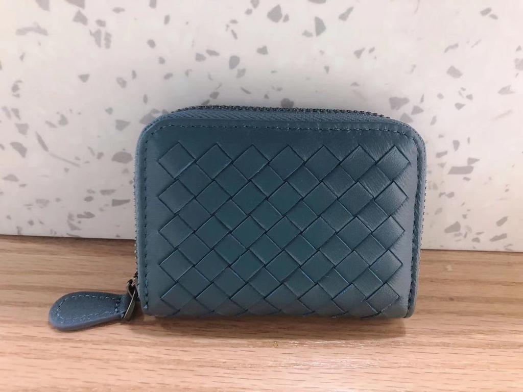 Všestranná kožená peněženka na karty s více sloty, dámská mincovka, tkaná peněženka na karty z ovčí kůže, držák na vizitky