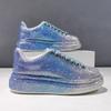 Autumn New Gradient Color Water Diamond White Shoes Fashion Luxury Thick Soled Sports Shoes Designer Casual Flat Shoes