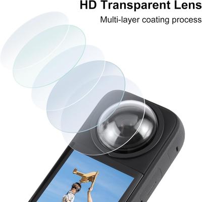 For Insta360 X3 Lens Protector Dual Lens Guards Protective PC Cover Sticky Waterproof Accessories