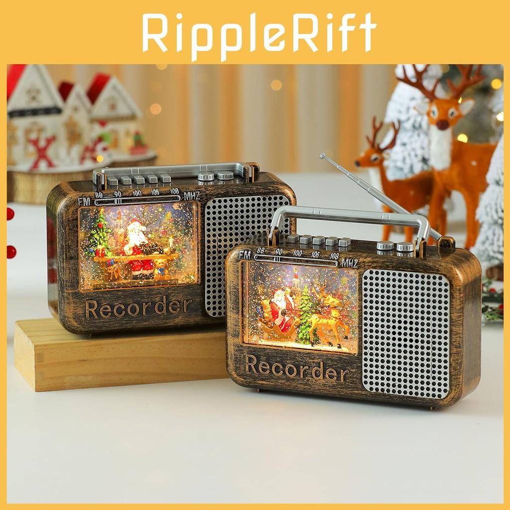 Decor Creative Christmas Radio Light Music Night Lamp With Santa Pattern Claus