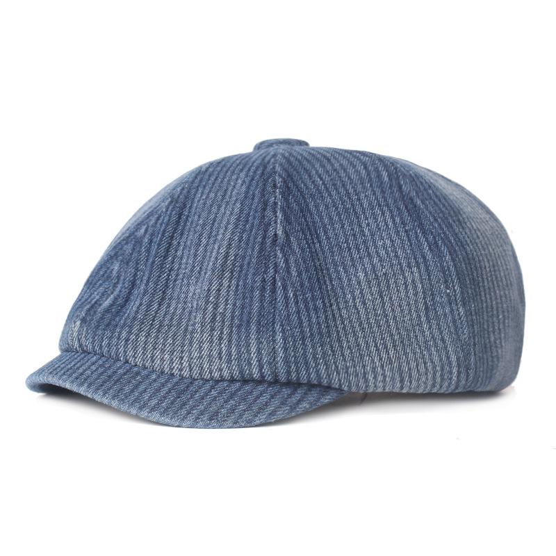 Bavlněný baret Pánská malířská čepice Newsboy čepice Klobouk Rybí kost Osmihranný klobouk